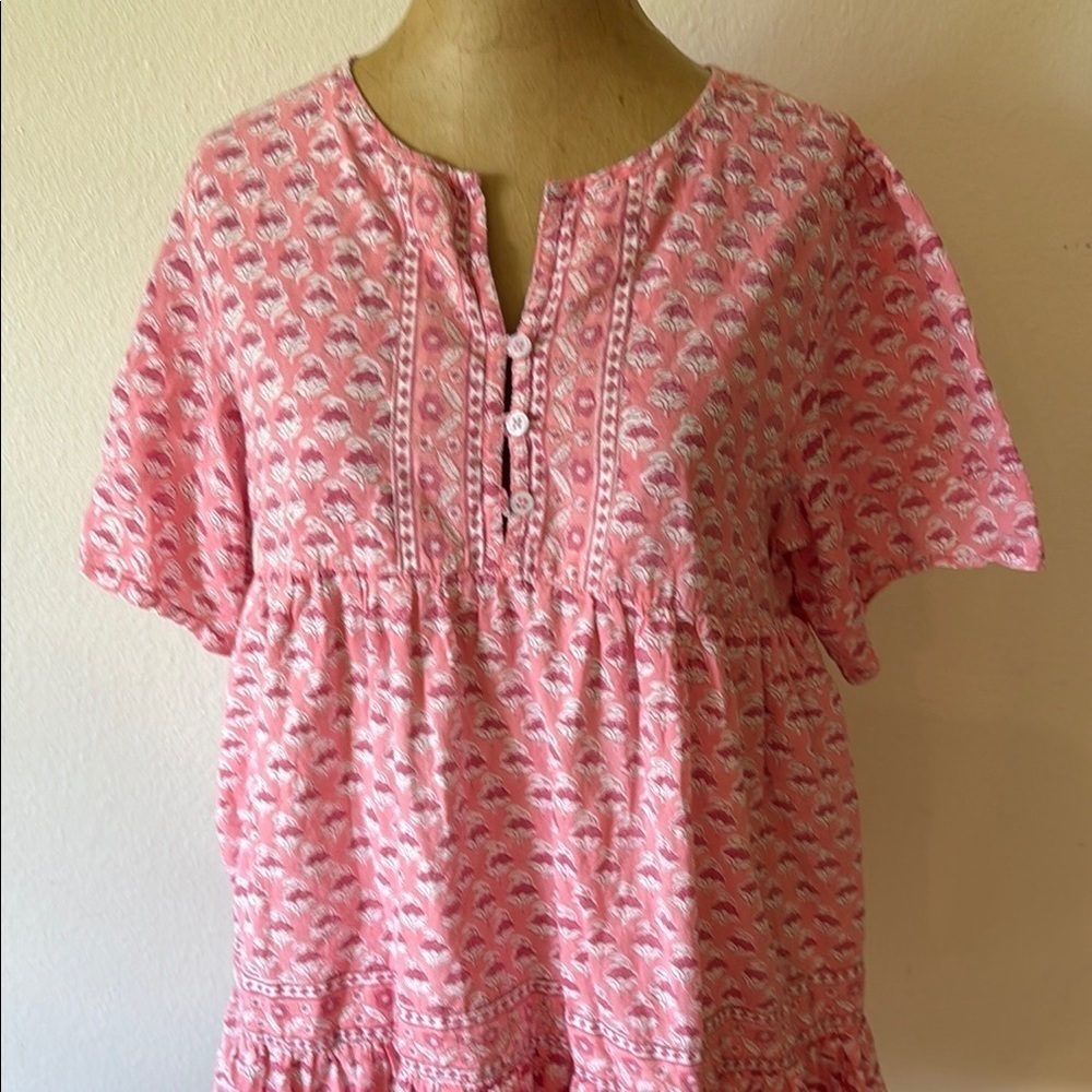 Marea sz L Pink Patterned Casita Dress cotton Tunic short Dress, great condition - Picture 5 of 12